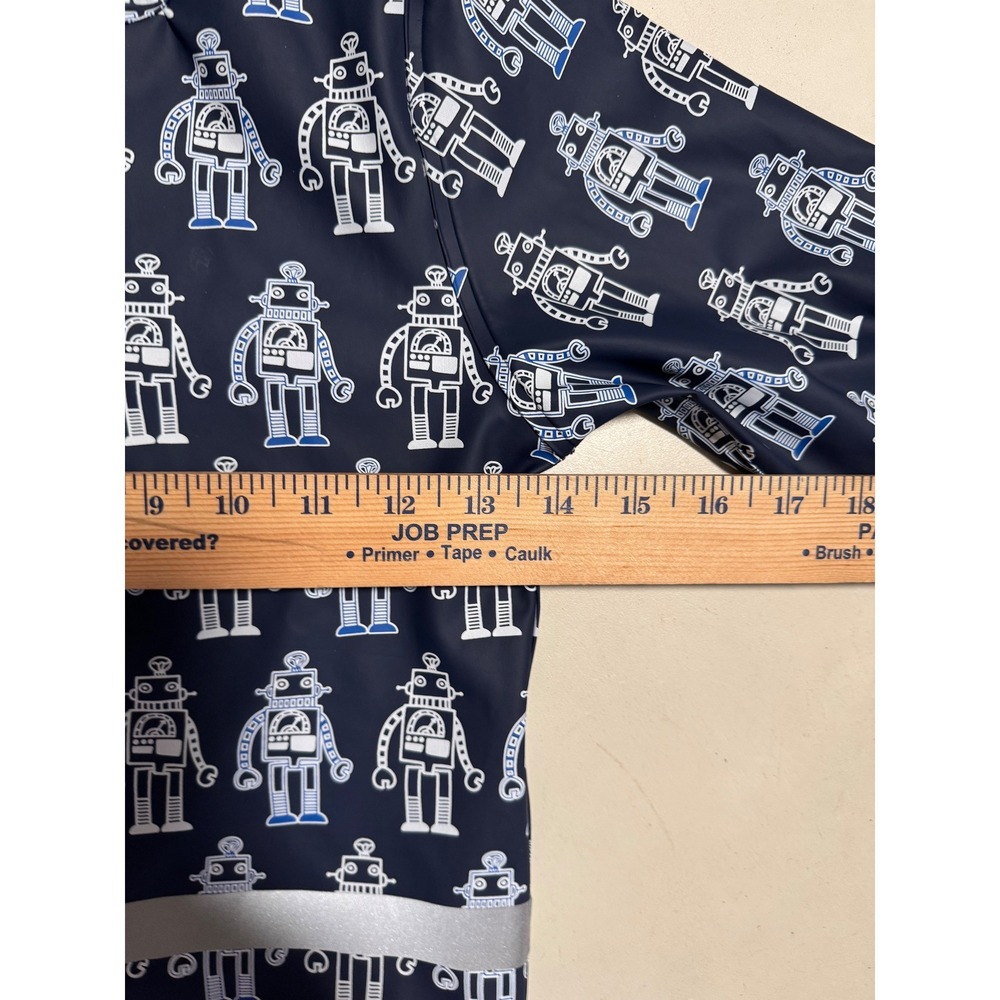 Kids Navy Robot Print Raincoat Hooded Waterproof Jacket Size 92 - Picture 13 of 16